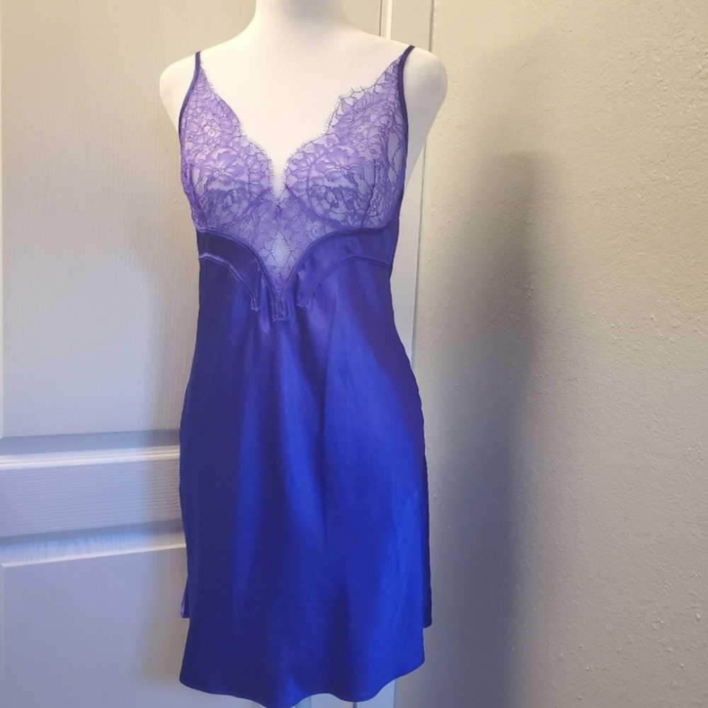 Victoria's Secret Purple Satin Slip Large